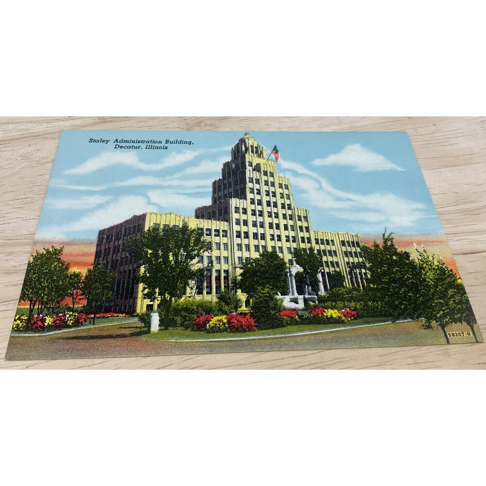 Vintage Staley Administration Building Curt Teich Linen Postcard 5.5x3.5 In